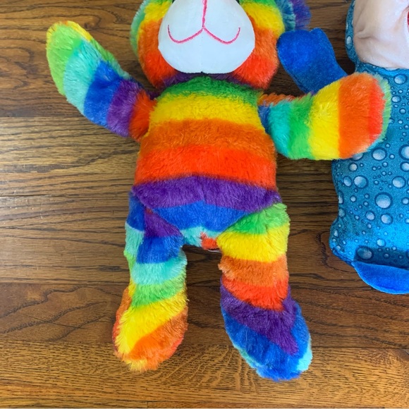 Stuffed Animals 14” Multicolor Stripe Teddy Bear & 12” Blue Polkadot Caterpillar - Picture 6 of 14